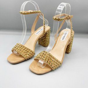 NEW Steve Madden Tan Chunky Rhinestone High Heels